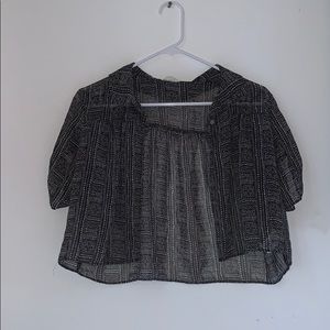 Sheer Crop top with Peter Pan Collar